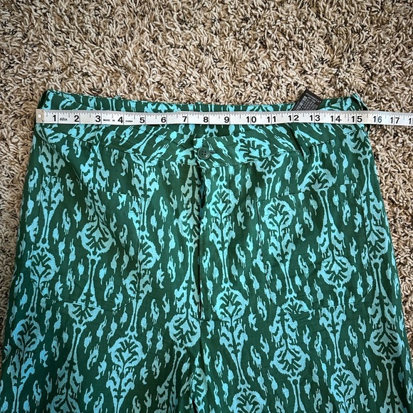Zara Teal and Forest Green Patterned Trousers, size M - Picture 4 of 5